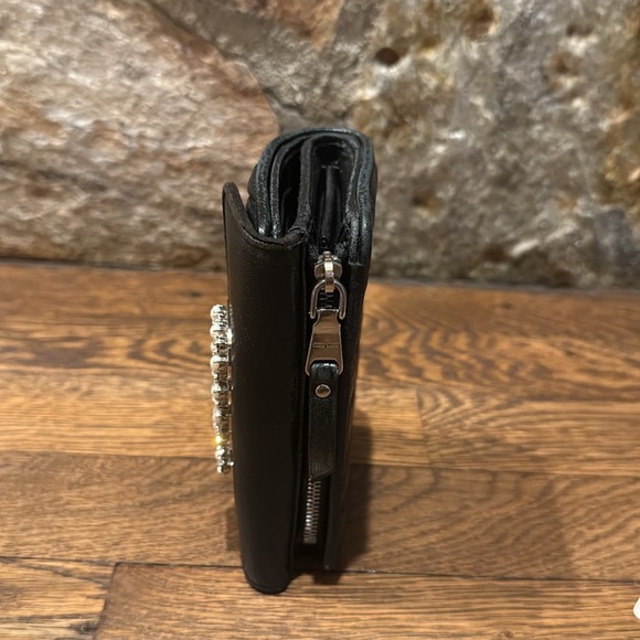 Authentic MIU MIU Matelasse Bijou Logo Gather Leather Trifold Wallet - Picture 12 of 13